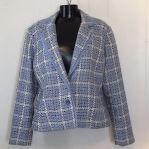 Requirements Blazer Jacket Plaid Light Blue